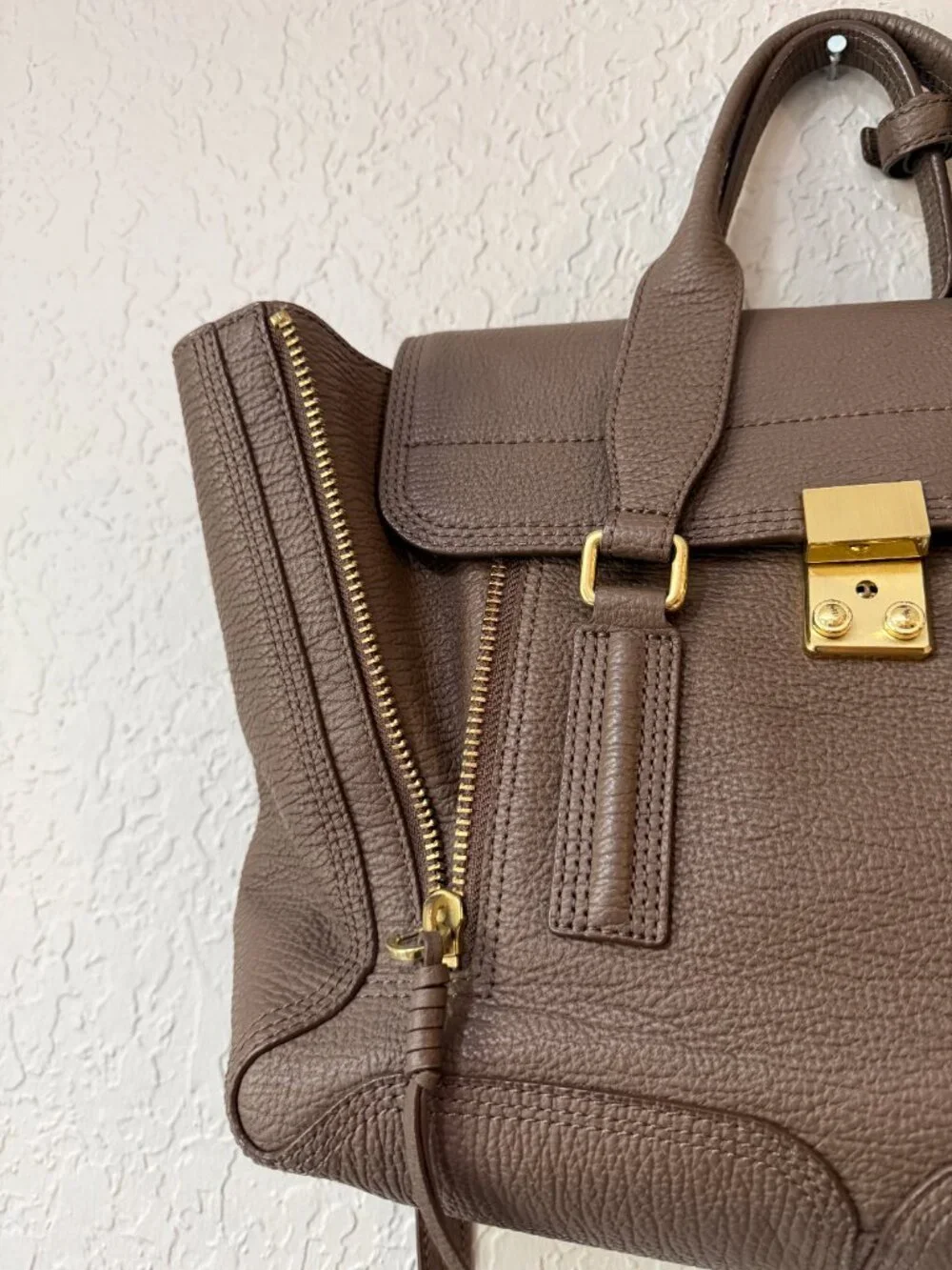 3.1 Phillip Lim Large Satchel – Taupe Leather | Gold Hardware